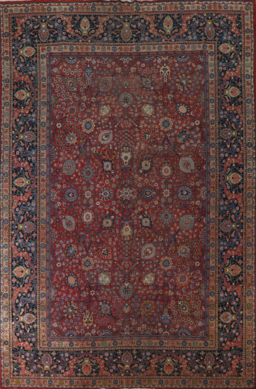 Antique Tabriz Vegetable Dye Persian Area Rug 9x12