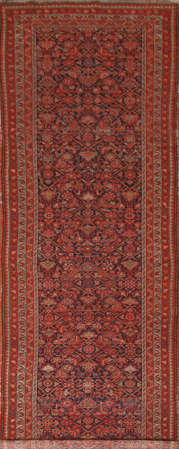 Pre-1900 Vegetable Dye Malayer Persian Runner Rug 4x14