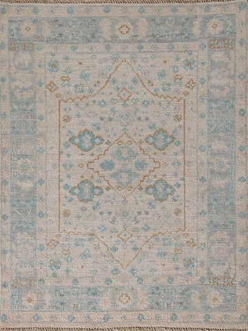 Turkish Oushak Vegetable Dye Accent Rug 3x4