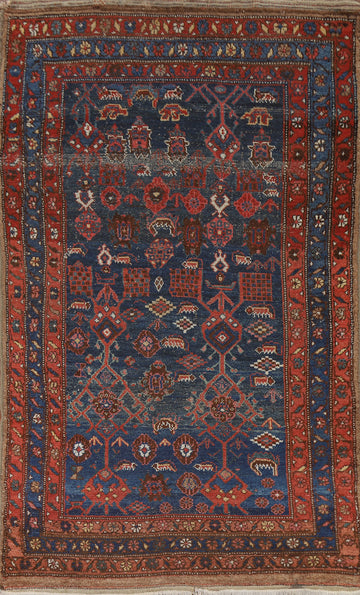 Pre-1900 Vegetable Dye Heriz Bakhshayesh Persian Rug 5x8
