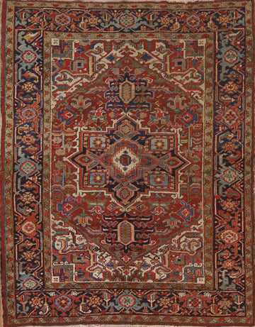 Pre-1900 Antique Vegetable Dye Heriz Serapi Persian Rug 5x6