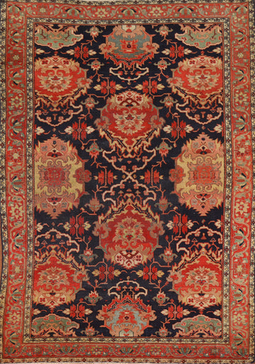 Pre-1900 Antique Sultanabad Vegetable Dye Persian Rug 5x7