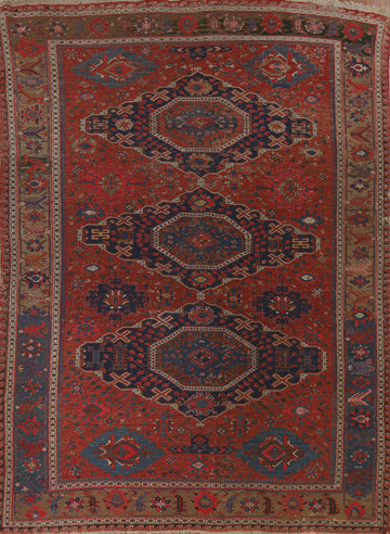 Pre-1900 Vegetable Dye Antique Sumak Persian Rug 8x10