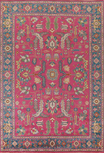 All-Over Pink Heriz Serapi Oriental Large Rug 10x14