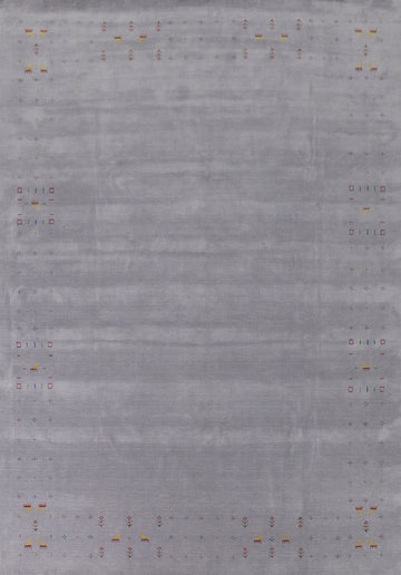 Silver Gray Gabbeh Living Room Area Rug 9x12