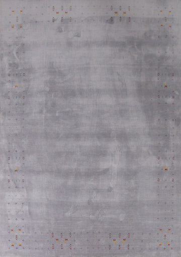 Silver Gray Gabbeh Living Room Area Rug 9x12
