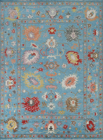 Light Blue Oushak Indian Area Rug 8x10