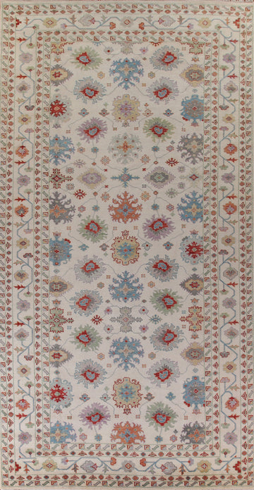 All-Over Ivory Oushak Oriental Large Rug 9x18