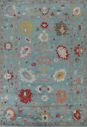 Floral Oushak Living Room Area Rug 9x12