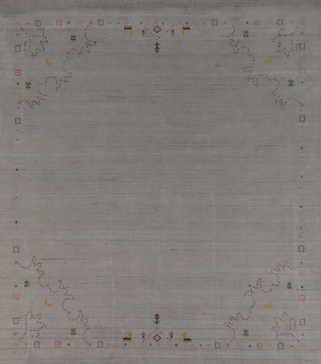 Square Wool Gabbeh Indian Area Rug 8x8