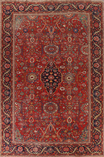 Pre-1900 Vegetable Dye Sultanabad Persian Large Rug 11x15