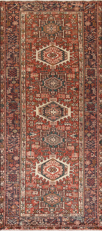 Vegetable Dye Gharajeh Persian Runner Rug 4x9