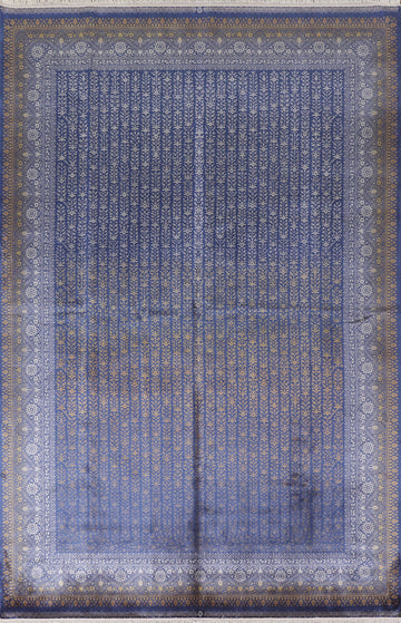 All-Over Blue Hereke Traditional Area Rug 6x10