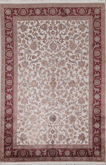 All-Over Floral Tabriz Traditional Area Rug 6x10