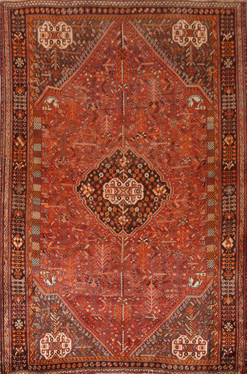 Tribal Geometric Shiraz Persian Area Rug 7x10