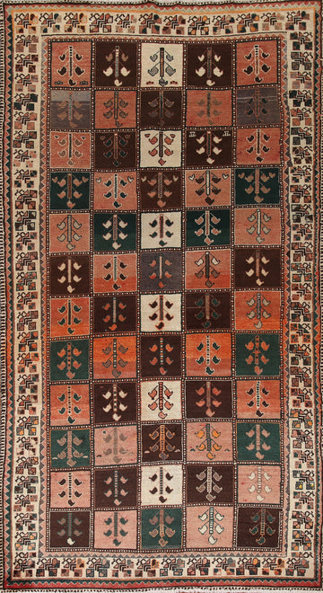 Checkered Bakhtiari Persian Area Rug 5x9