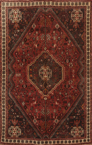 Tribal Wool Shiraz Persian Area Rug 6x9