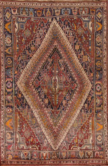 Vegetable Dye Shiraz Kashkoli Persian Rug 5x8
