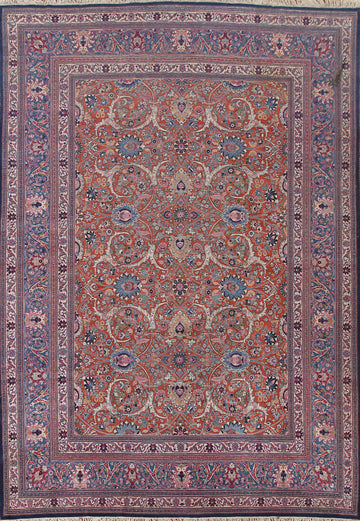 Pre-1900 Vegetable Dye Mashad Persian Area Rug 9x12