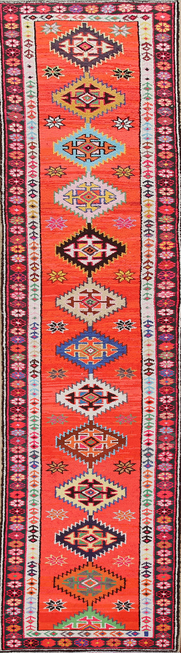 100% Silk Anatolian Turkish Runner Rug 3x12