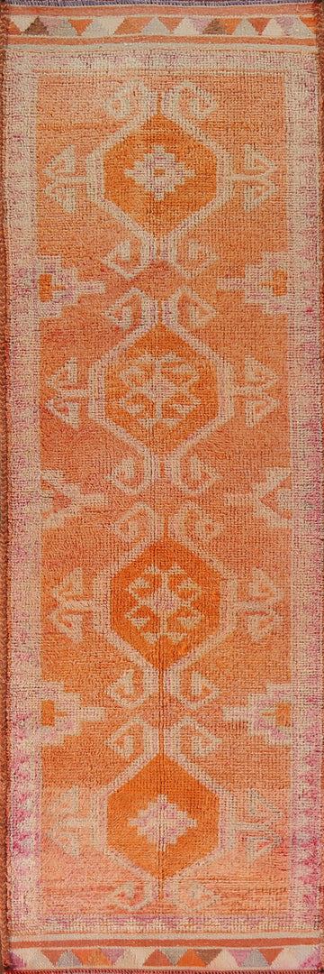 Orange Anatolian Turkish Runner Rug 3x12