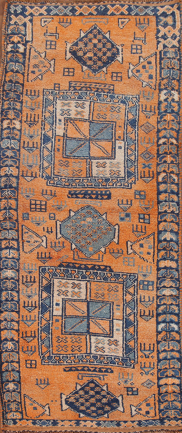 Vintage Wool Oushak Turkish Runner Rug 4x10