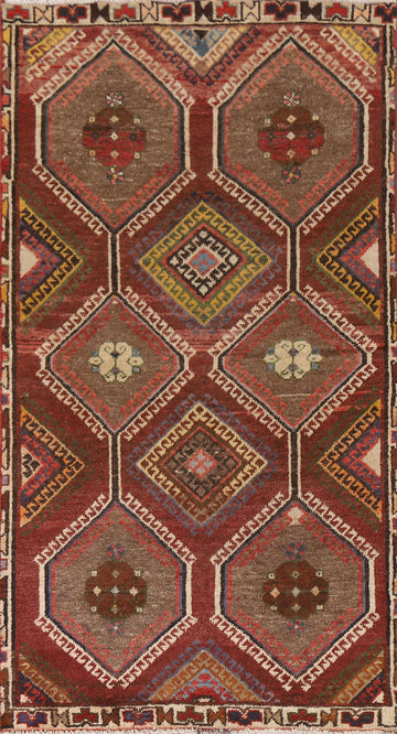 Geometric Hamedan Persian Rug 4x7