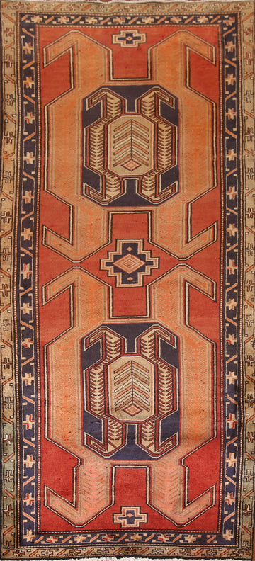 Geometric Meshkin Persian Runner Rug 4x10