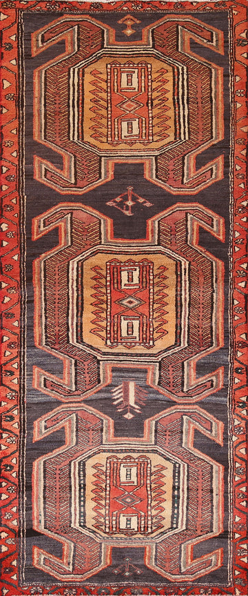 Geometric Meshkin Persian Runner Rug 3x9