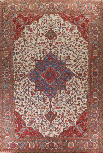 Madder Vegetable Dye Heriz Serapi Persian Rug 13x19