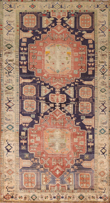Navy Blue Ardebil Persian Area Rug 5x9