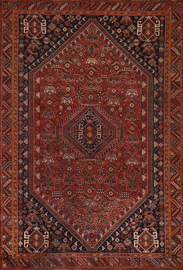 Antique Qashqai Persian Area Rug 5x8