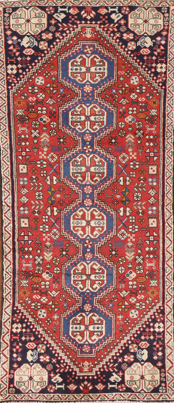 Tribal Geometric Abadeh Persian Runner Rug 2x5