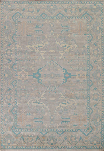 Handmade Gray Oushak Indian Area Rug 9x12
