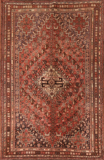 Vintage Wool Qashqai Persian Area Rug 5x8