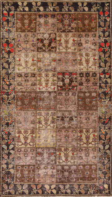 Antique Distressed Bakhtiari Persian Area Rug 5x9