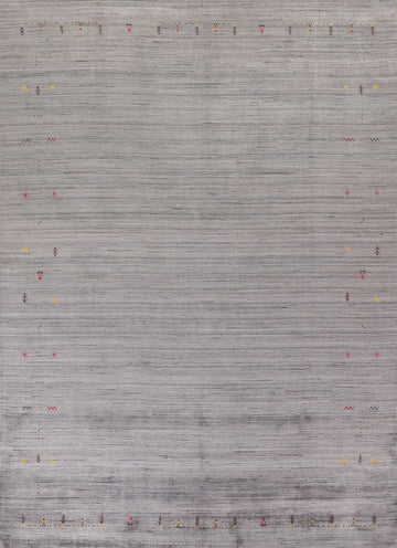 Striped Wool Gabbeh Indian Area Rug 9x12