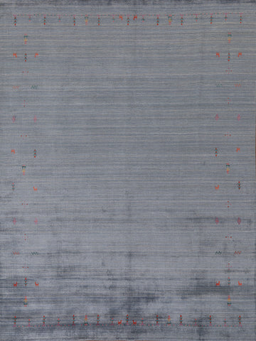 Blue & Gray Striped Gabbeh Oriental Area Rug 8x10