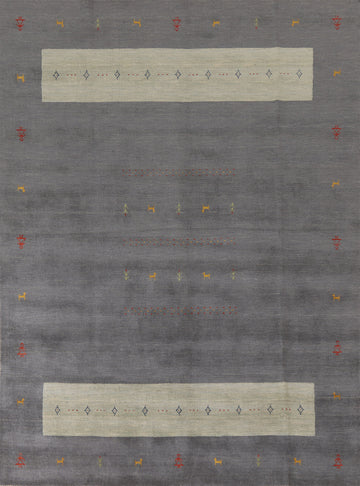 Tribal Gray Gabbeh Oriental Area Rug 8x10