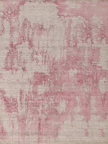 Pink Abstract Modern Area Rug 8x10