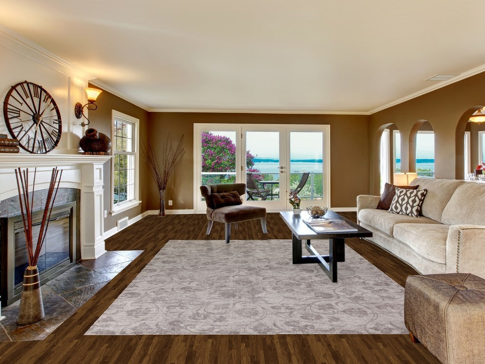 All-Over Floral Modern Oriental Area Rug 8x11