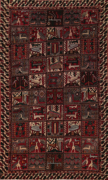 Animal Pictorial Bakhtiari Persian Area Rug 5x9