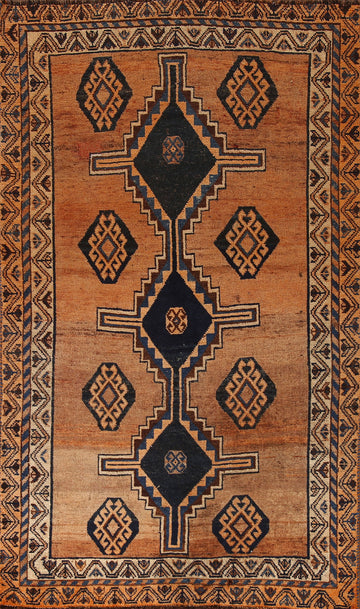 Geometric Wool Qashqai Persian Rug 4x8