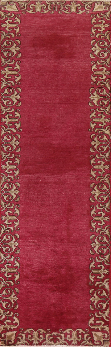Bordered Fuchsian Tabriz Persian Runner Rug 2x10