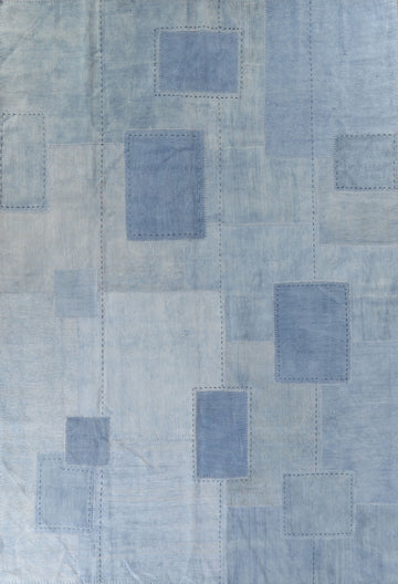 Blue Geometric Kilim Turkish Area Rug 10x13