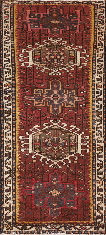 Geometric Gharajeh Persian Runner Rug 2x5
