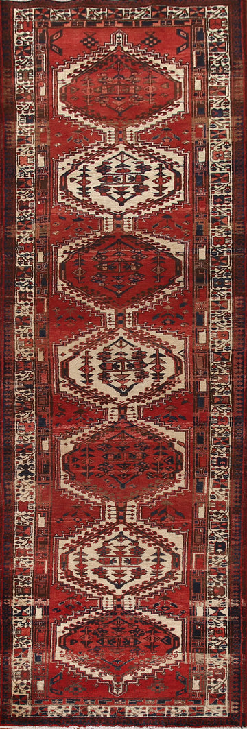 Geometric Wool Ardebil Persian Runner Rug 4x14