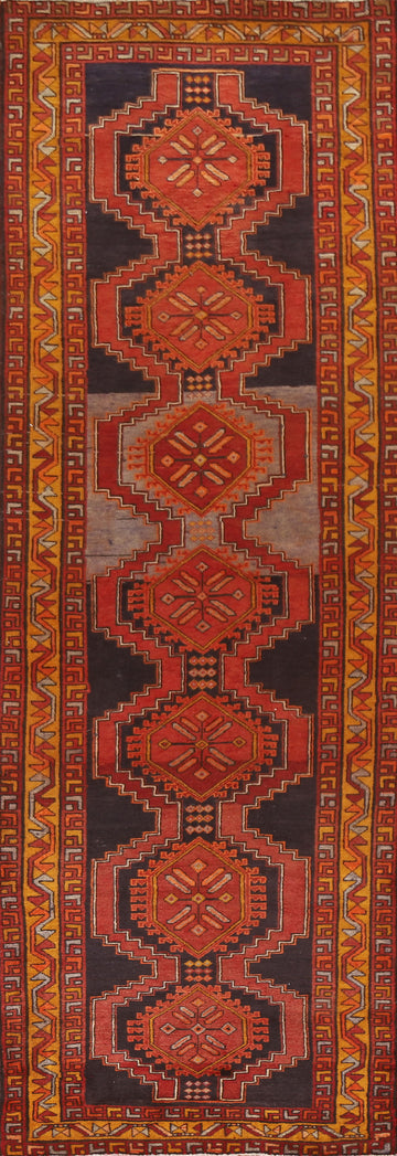 Vintage Wool Ardebil Persian Runner Rug 4x13