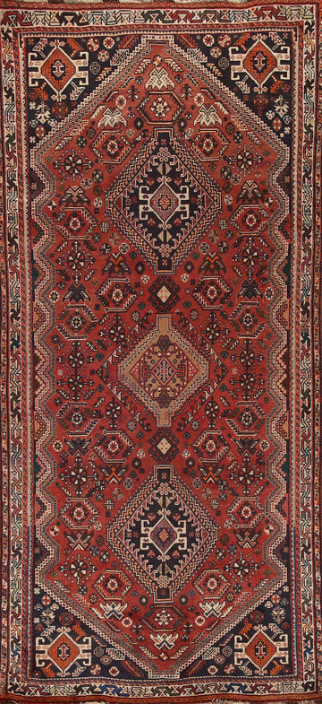 Vegetable Dye Shiraz Persian Runner Rug 4x9