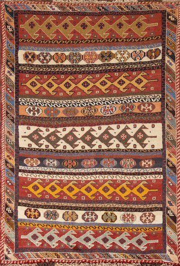 Vegetable Dye Shiraz Kashkoli Persian Rug 4x5